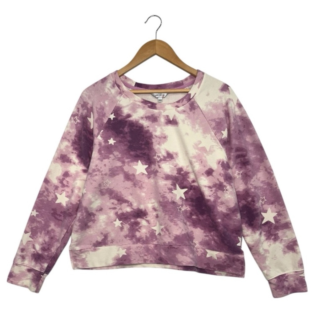 Wild fox Purple Tie-Dye Star Sweatshirt Size Medium